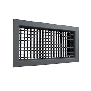  Grille double déflexion 400x200 Anthracite - 400x400px